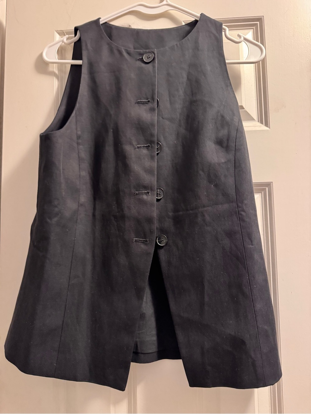 Madewell Button-Front Black Vest Size 2